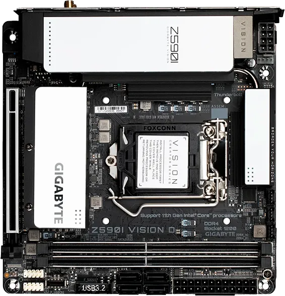 Ремонт материнских плат Gigabyte Z590I Vision D в сервисном центре FIX-Gigabyte